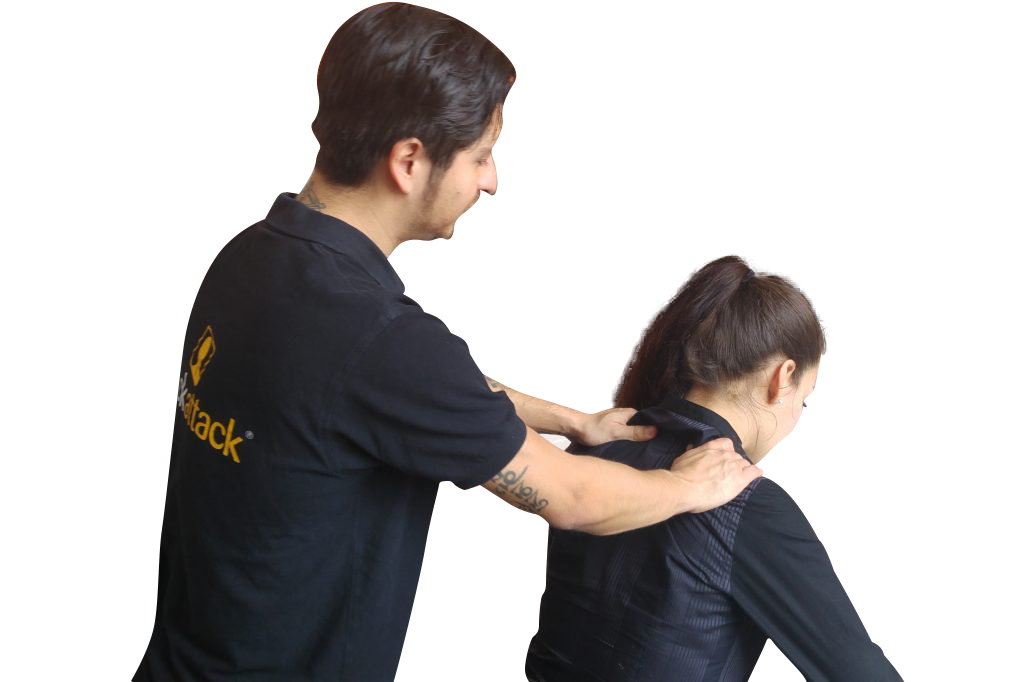 büromassage hintergrund weiss neckattack