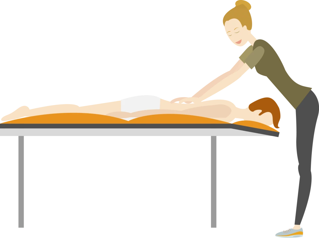 massage table flat grafic