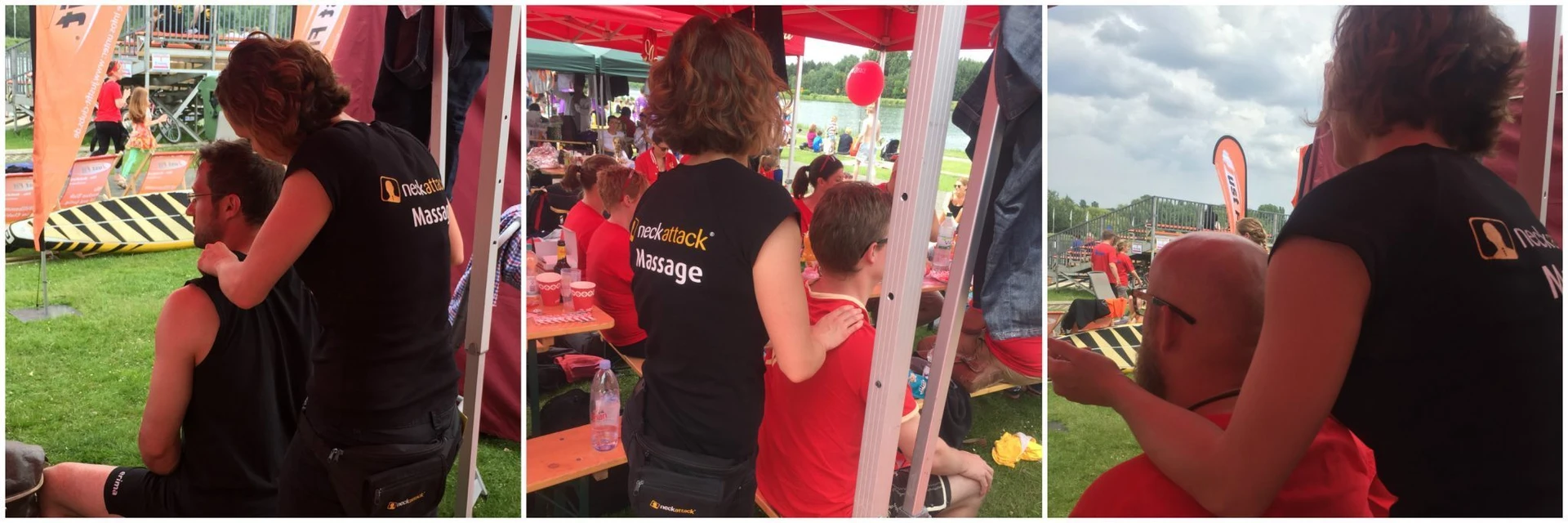 mobile Massage bei Drachenbootrennen