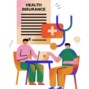 Gesundheitstag und Krankenkassen Flatdesign klein